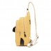 Multifunctional Women Canvas Backpack Pu Leather Chest Bag