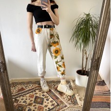 women's sunflower pattern trousers  HE1511-03-01