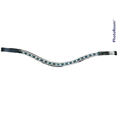 Teal and Silver Crystal Browband