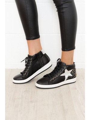 Ashton Black Leather High Top Sneaker