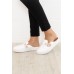 Varga White Leather Buckle Mule