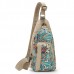 Brenice Canvas Retro National Floral Women Crossbody Bag Chest Sling Bag