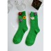 Vintage Floral Jacquard Cotton Crew Socks