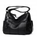 Women Solid Multi  Slot Soft Leather Crossbody Bag Leisure Stitching Messenger Bag