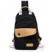 Multifunctional Women Canvas Backpack Pu Leather Chest Bag